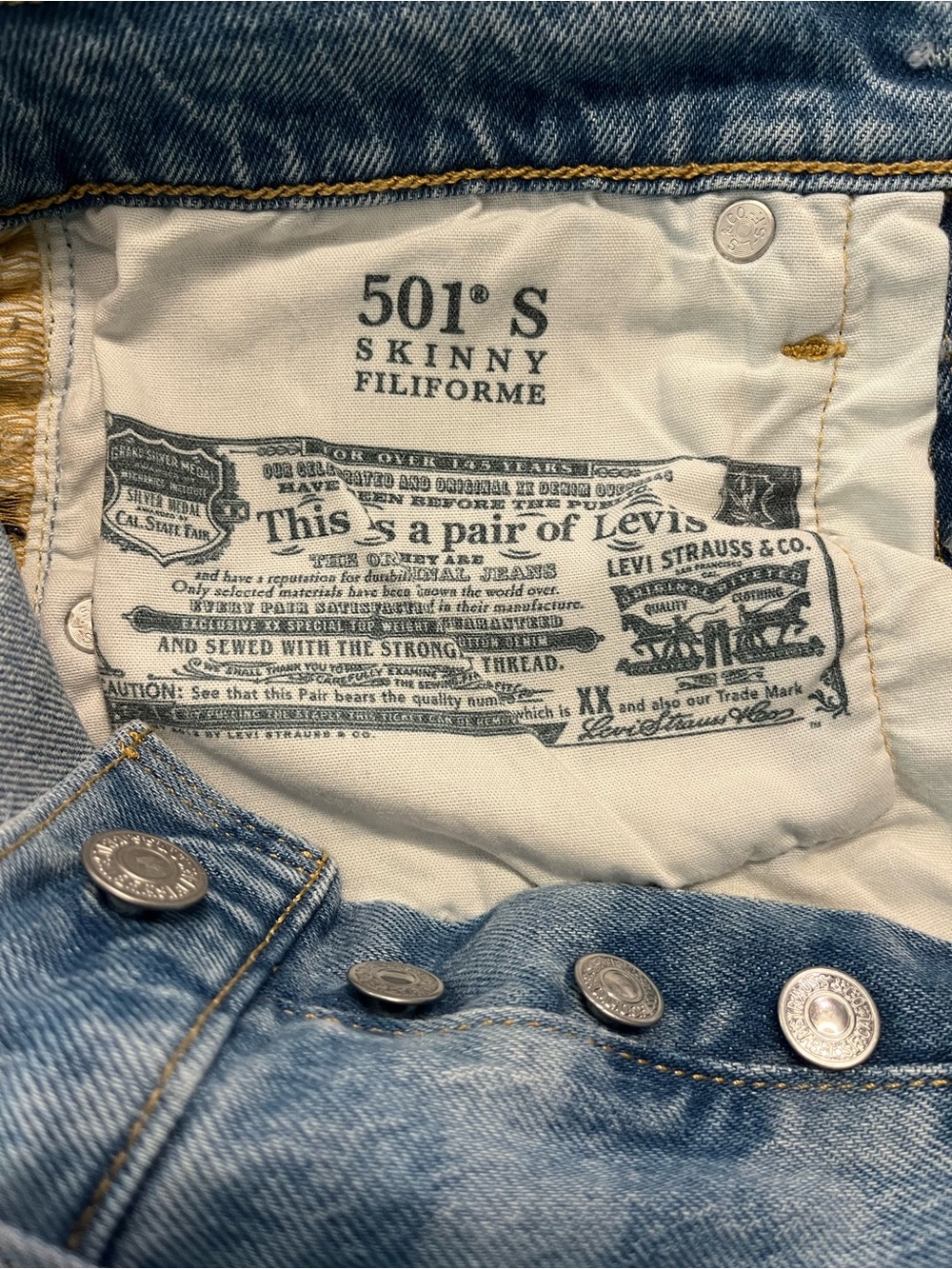 Levi's “Hazy Daisy” 501 Skinny Filiforme Limited Edition Jeans size 24 - Picture 5 of 10